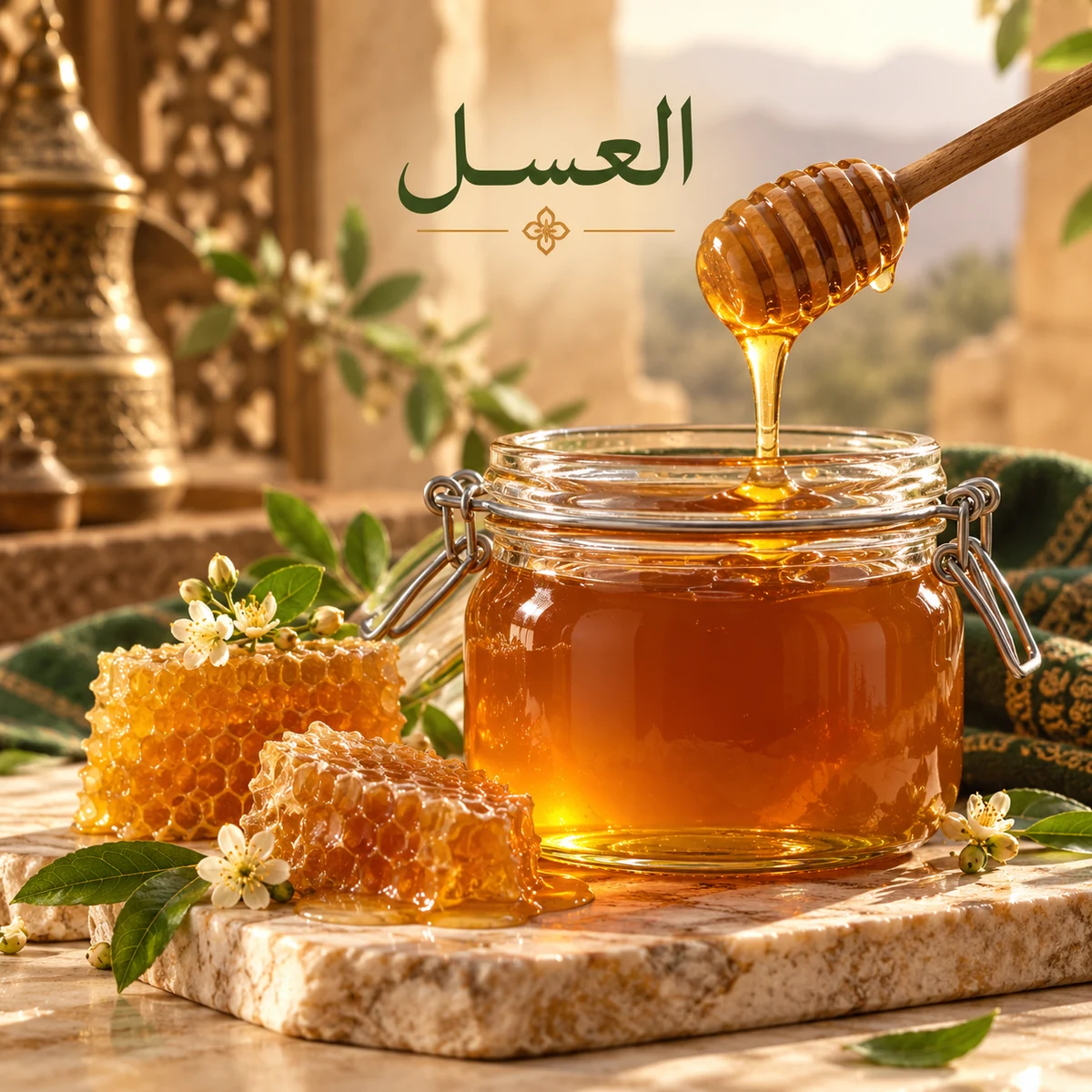 عسل طبيعي في عرض تصويري لقسم العسل